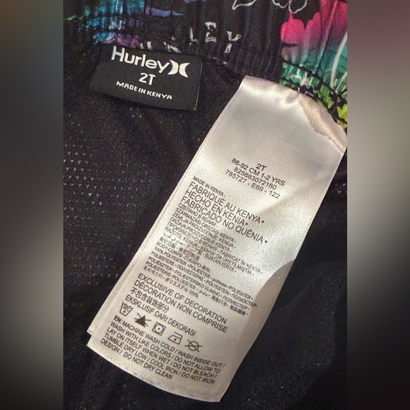 Hurley Toddler Boys Rainbow Tropical Print Swim Trunks - Picture 4 of 5